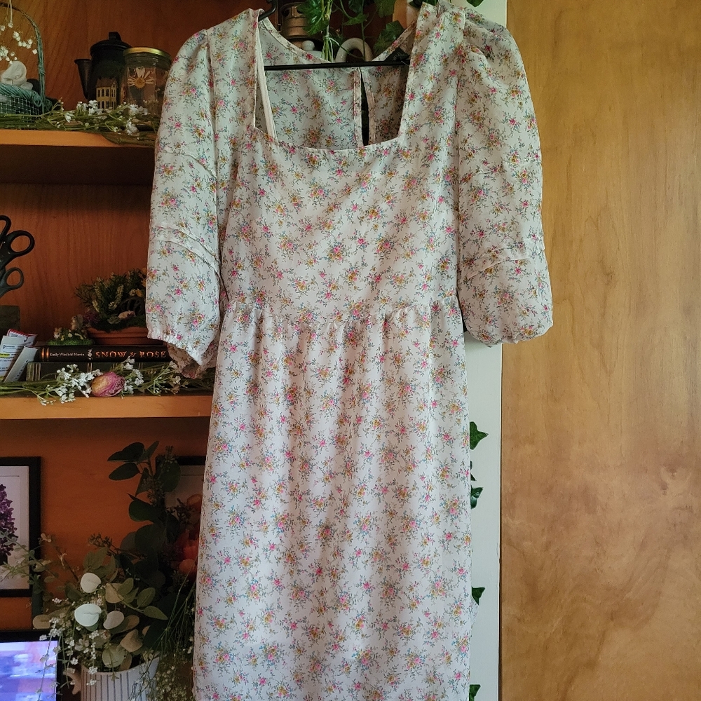 Floral Puff sleeve babydoll dress